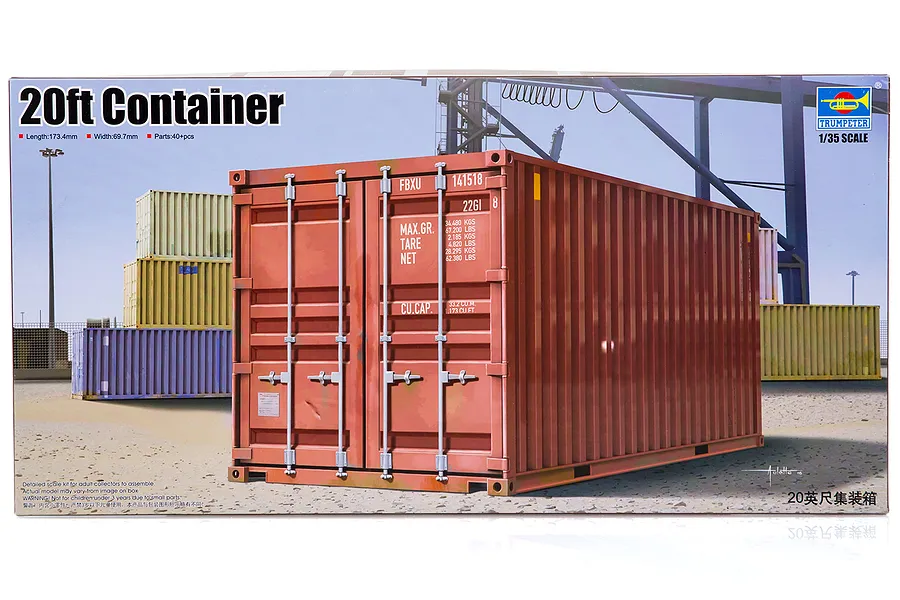 Trumpeter 1/35 20ft Shipping Container Scaled Plastic Model Kit image 30095