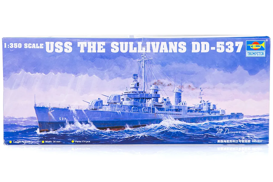 Trumpeter 1/350 USS The Sullivans DD-537 Destroyer Plastic Model Kit image 30142