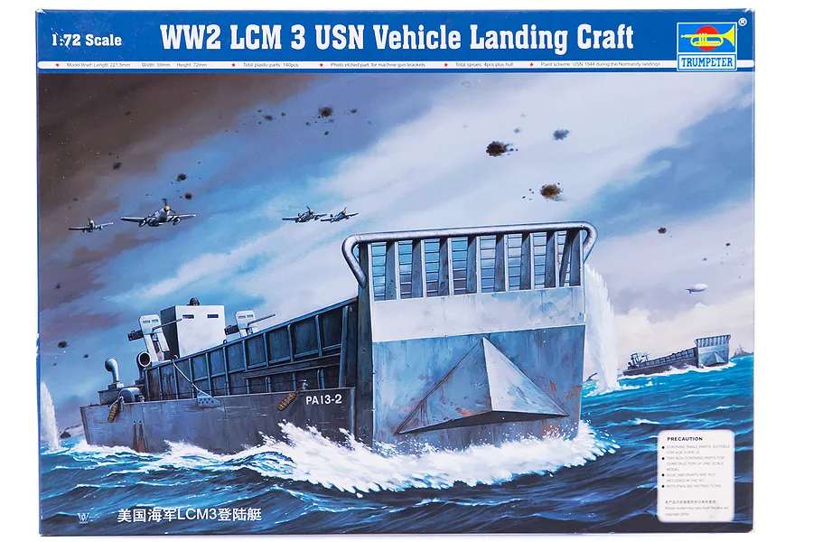 Trumpeter 1/72 USN WWII LCN 3 Vehicle Landing Craft Plastic Model Kit image 30238
