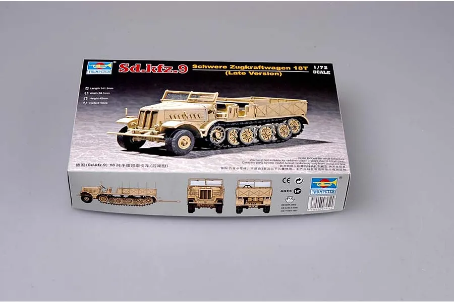 Trumpeter 1/72 German Sd.Kfz.9 18 Ton Half-track Scaled Plastic Model Kit image 30261