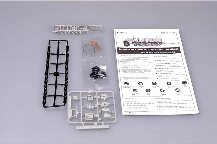 Trumpeter 1/72 German Sd.Kfz.9 18 Ton Half-track Scaled Plastic Model Kit image 30262