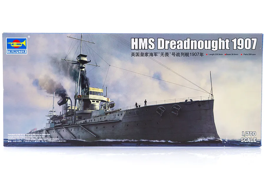 Trumpeter 1/700 HMS Dreadnought 1907 Battleship Plastic Model Kit image 30309