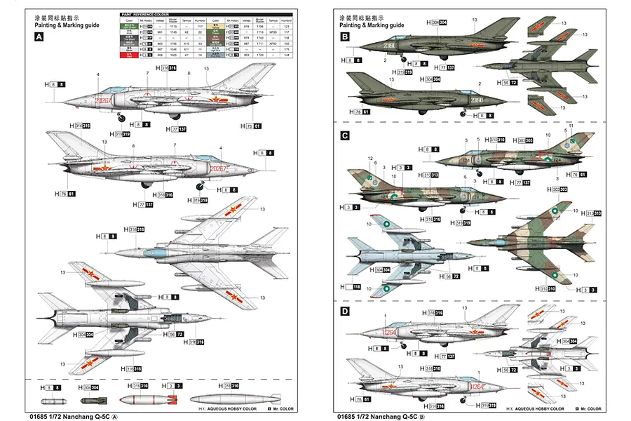 Trumpeter 1/72 Nanchang Q-5C Jet Scaled Plastic Model Kit image 5