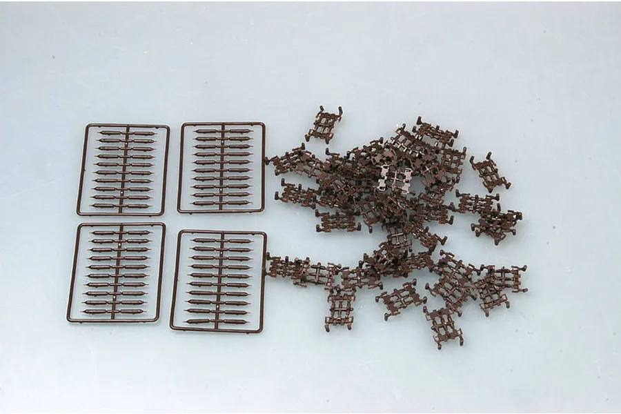 Trumpeter 1/35 scale plastic tank track links and pins on sprues for model building.