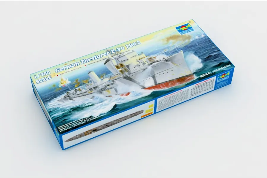 Trumpeter 1/700 German Zerstorer Z-30 1942 Destroyer Plastic Model Kit image 30431
