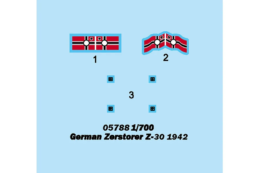 Trumpeter 1/700 German Zerstorer Z-30 1942 Destroyer Plastic Model Kit image 30432