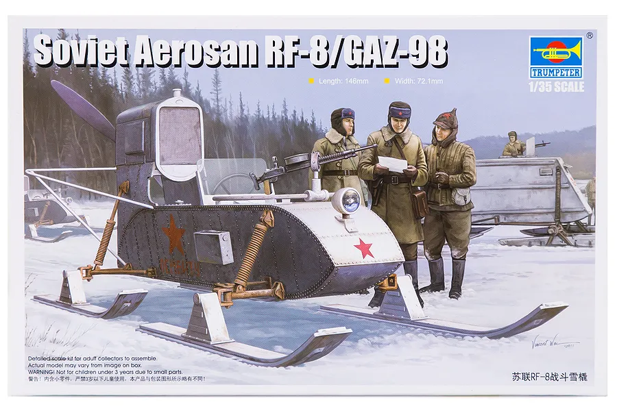 Trumpeter 1/35 Soviet Aerosan RF-8/GAZ-98 Scaled Plastic Model Kit image 30433