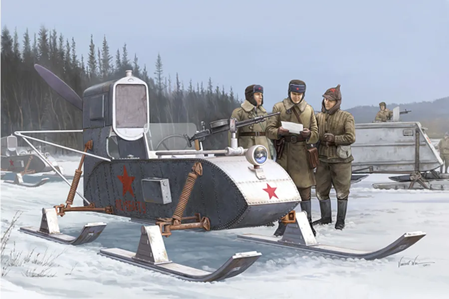 Trumpeter 1/35 Soviet Aerosan RF-8/GAZ-98 Scaled Plastic Model Kit image 30434