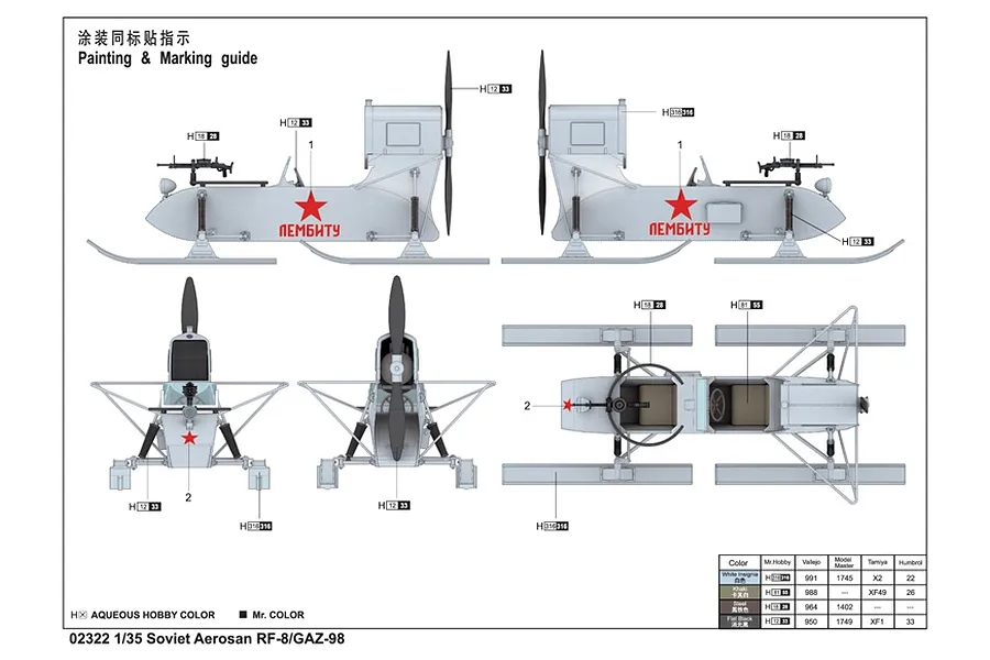 Trumpeter 1/35 Soviet Aerosan RF-8/GAZ-98 Scaled Plastic Model Kit image 30440