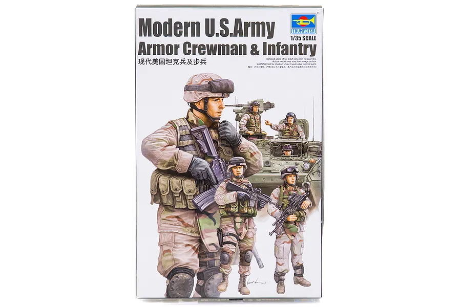 Trumpeter 1/35 Modern U.S. Army Armor Crewman &amp;amp; Infantry Scaled Plastic Model Kit image 30470