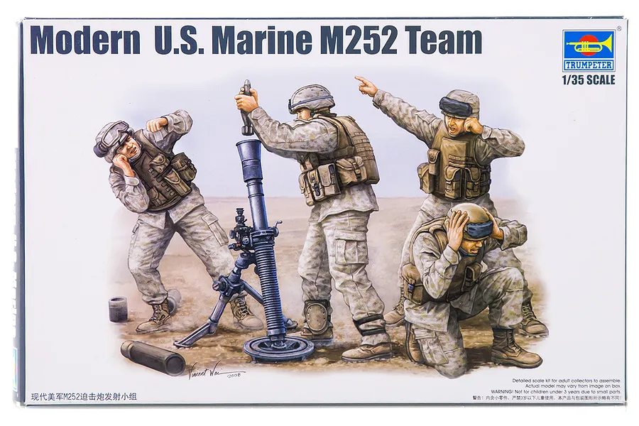 Trumpeter 1/35 US Marine M252 Mortar Team Scaled Plastic Model image 30478