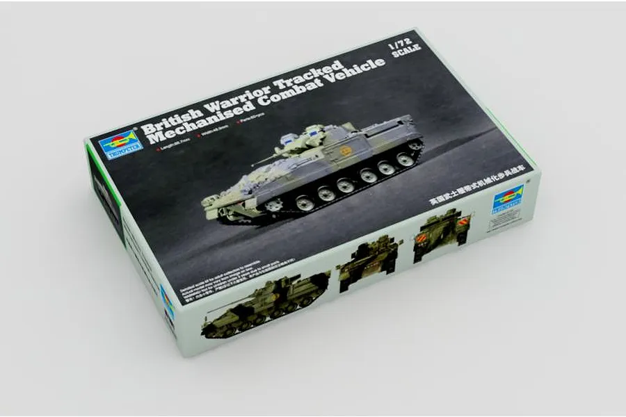 Trumpeter 1/72 scale British Warrior Tracked Mechanised Combat Vehicle plastic model kit box.