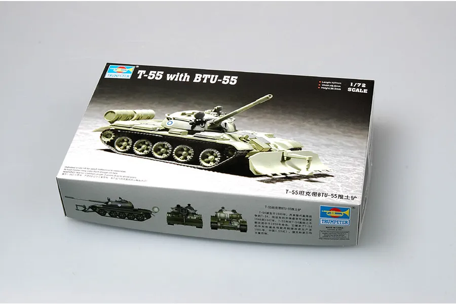 Trumpeter 1/72 T-55 Tank w/ BTU-55 Scaled Plastic Model Kit image 30596