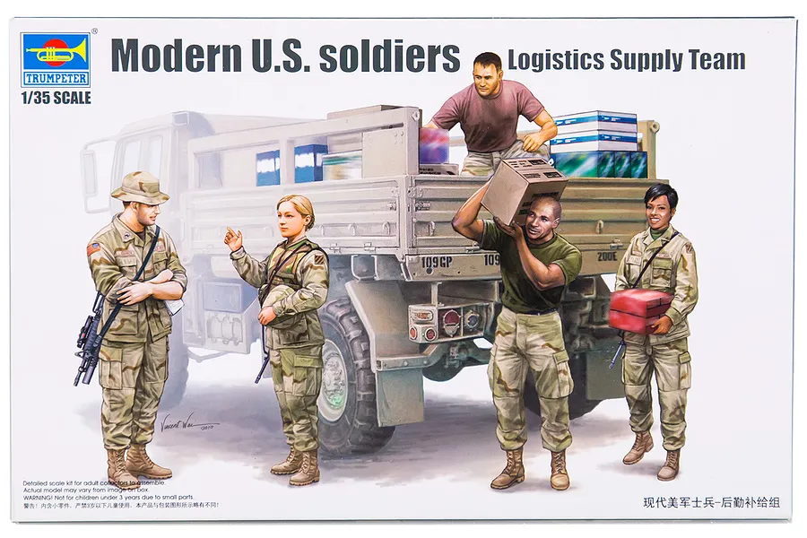 Trumpeter 1/35 US Modern Soldiers (Logistics Supply Team) Scaled Plastic Model Kit image 30614