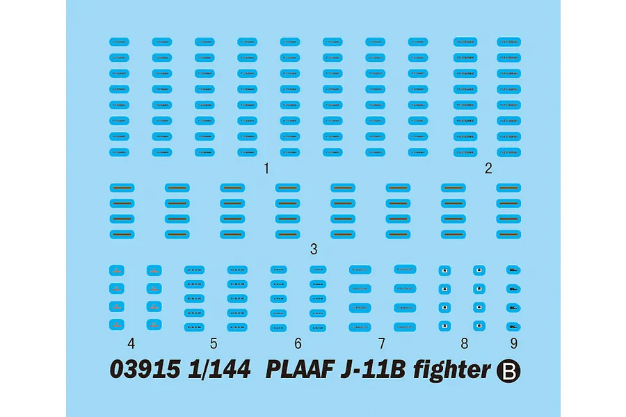 Trumpeter 1/144 PLAAF J-11B Fighter Jet Scaled Plastic Model Kit image 30711