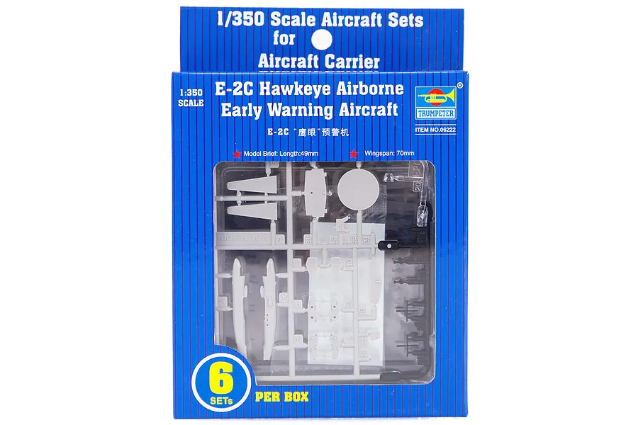 Trumpeter 1/350 E-2C Hawkeye Airborne Early Warning Aircraft Sets (6Pcs) for Aircraft Carrier Scaled Plastic Model Kit image 30804