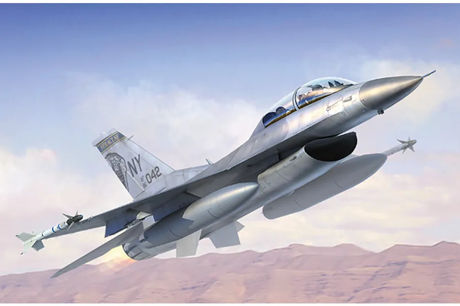 Trumpeter 1/144 F-16B/D Falcon Block 15/30 Fighter Jet Scaled Plastic Model Kit image 30830