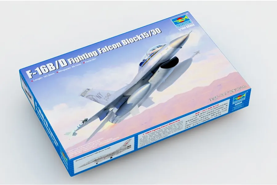 Trumpeter 1/144 F-16B/D Falcon Block 15/30 Fighter Jet Scaled Plastic Model Kit image 30833