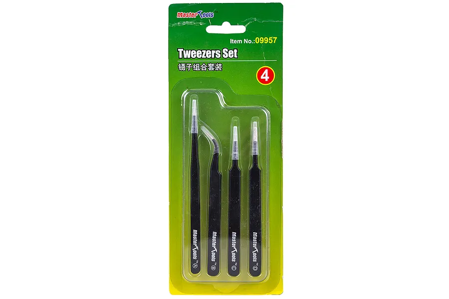 Trumpeter Master Tools Modelers Tweezers Set 4Pcs image 30910