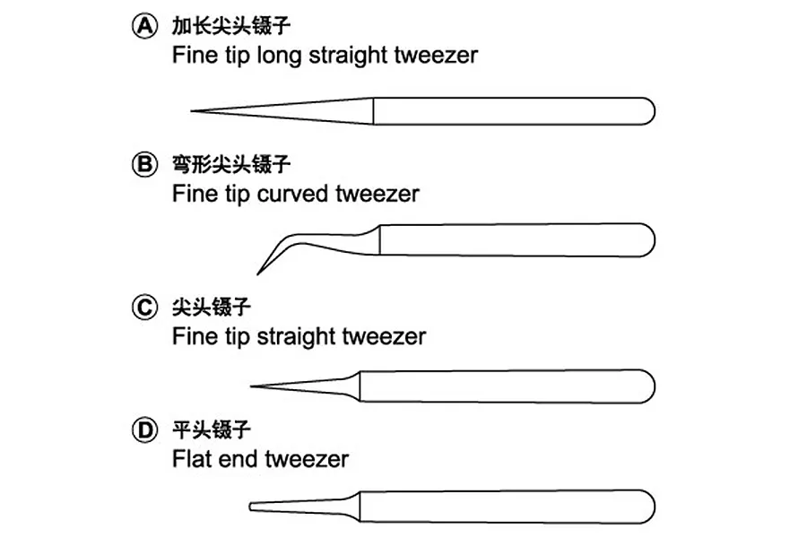 Trumpeter Master Tools Modelers Tweezers Set 4Pcs image 30913