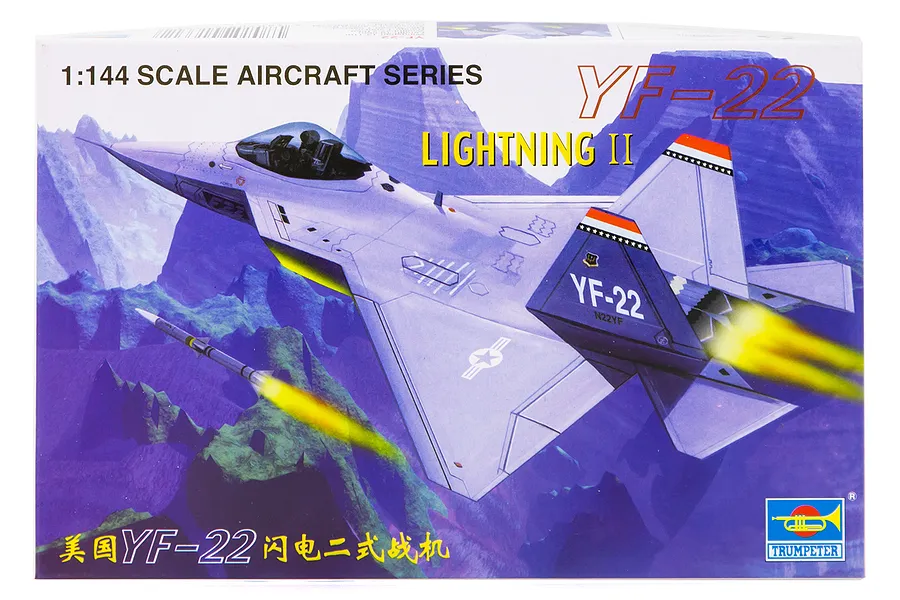 Trumpeter 1/144 YF-22 Lightning II Fighter Jet Scaled Plastic Model Kit image 30924