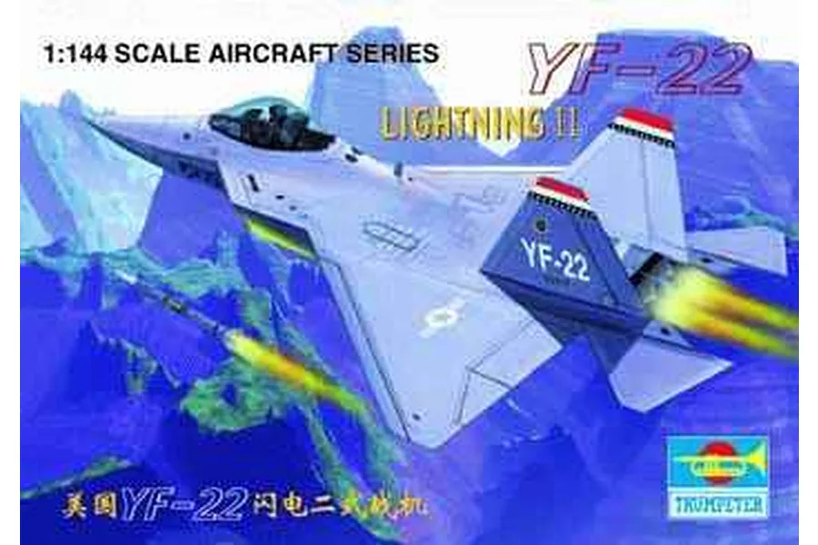 Trumpeter 1/144 YF-22 Lightning II Fighter Jet Scaled Plastic Model Kit image 30925