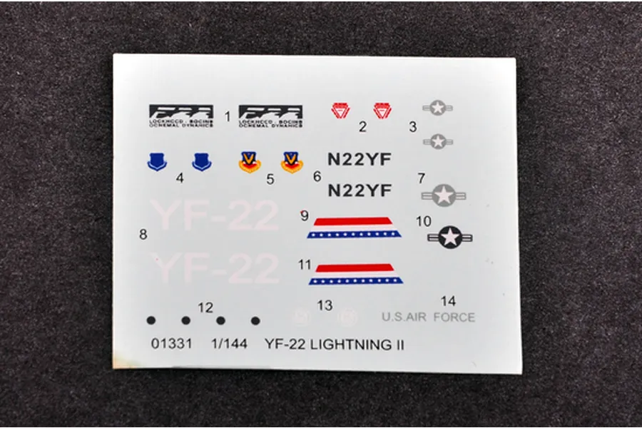 Trumpeter 1/144 YF-22 Lightning II Fighter Jet Scaled Plastic Model Kit image 30929