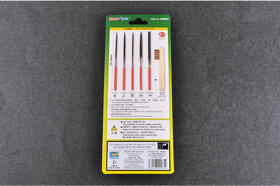 Trumpeter Master Tools Modelers Diamond File &amp;amp; Brass Brush Assorted Set 6Pcs image 30948