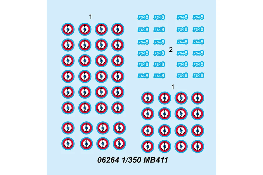 Trumpeter 1/350 MB411 Aircraft Sets (12Pcs) for Aircraft Carrier Scaled Plastic Model Kit image 30952