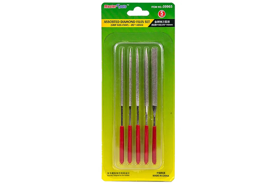 Trumpeter Master Tools Modelers Diamond File Assorted Set 5Pcs image 30973