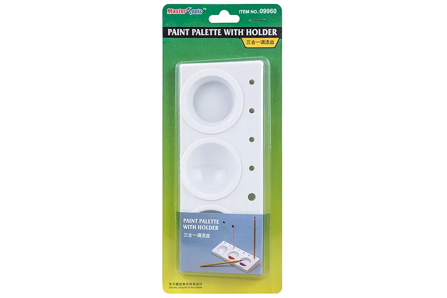 Trumpeter Master Tools paint palette with brush holder in original retail packaging.