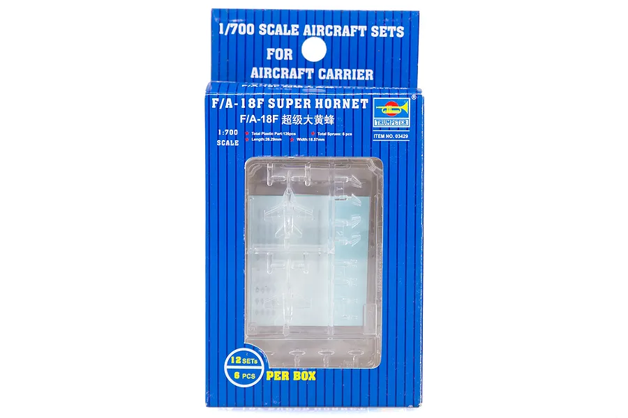 Trumpeter 1/700 F/A-18F Super Hornet Aircraft Sets (12Pcs) for Aircraft Carrier Scaled Plastic Model Kit image 31014
