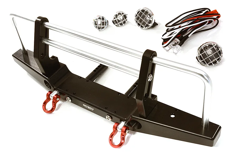 Integy Silver Aluminium TRX-4 Front Bumper w/ LED Lights image 31143