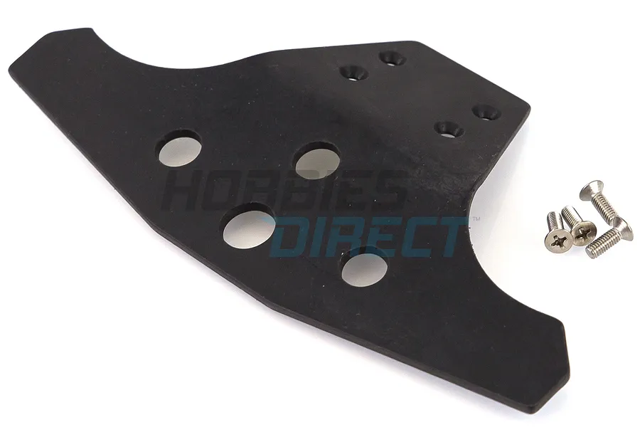 A black T-Bone Racing front basher bumper for a Traxxas Stampede 2WD, shown with three mounting screws on a white background.