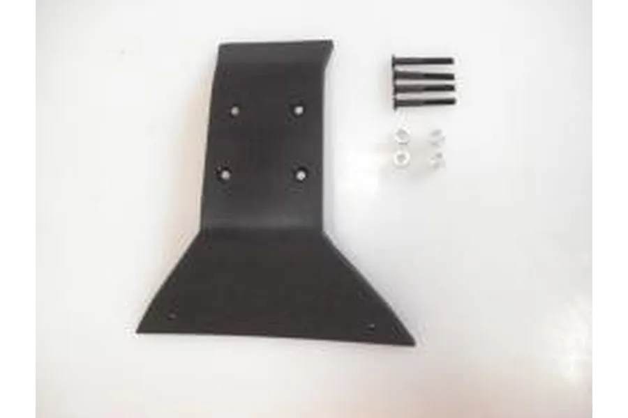 T-Bone Racing black front bumper skid plate for Traxxas 1/10 Summit with included mounting screws and nuts.