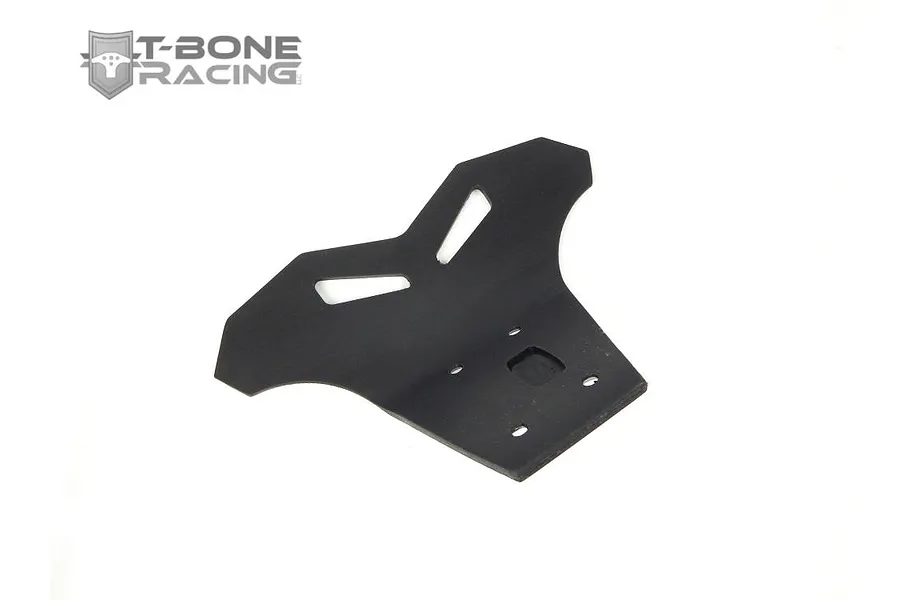 A black T-Bone Racing front bumper for an RC car, shown from a top-down angle against a white background.