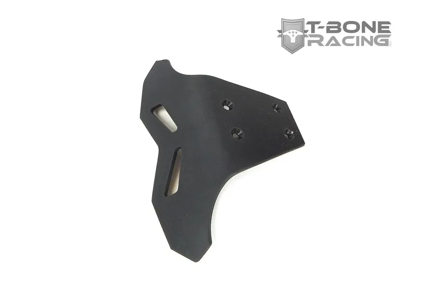 A black T-Bone Racing Bastion front bumper for an ARRMA Typhon 6S RC car, shown from a top-down angle against a white background.