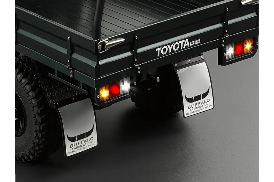 Killerbody 1/10 Black Stainless Steel Rear Fenders ( Fits 3.75&amp;quot; Tyres) w/ Black Rubber Mud Flaps image 31872