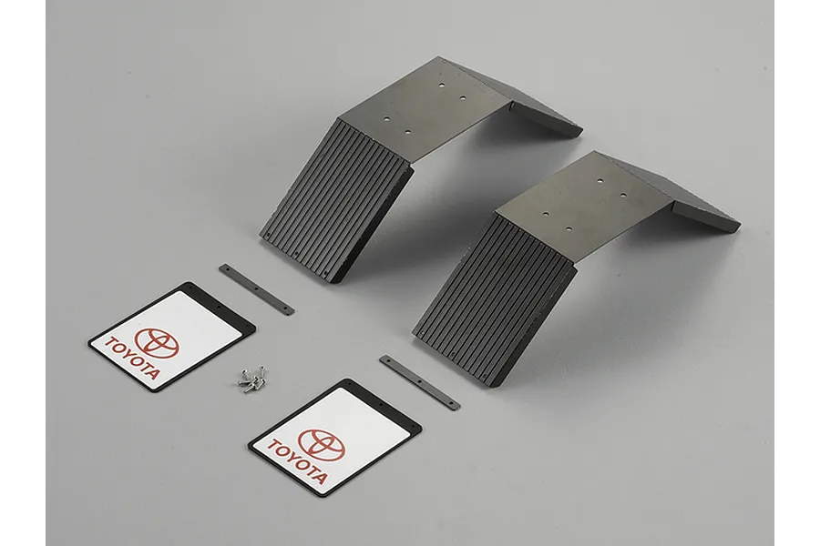 Killerbody 1/10 Black Stainless Steel Rear Fenders ( Fits 3.35&amp;quot; Tyres) w/ Black Rubber Mud Flaps image 31874