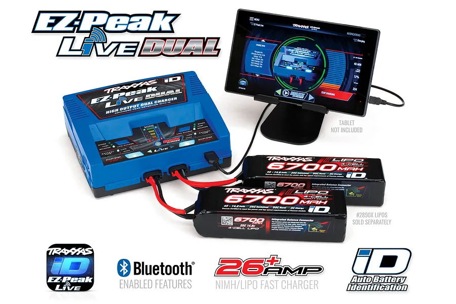 Traxxas Ez-Peak Live Dual 26Amp NiMH/LiPo ID Bluetooth Fast Charger image 31941