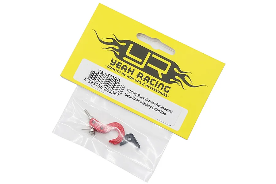 Yeah Racing 1/10 Red Aluminium Winch Hook w/ Safety Latch image 32033
