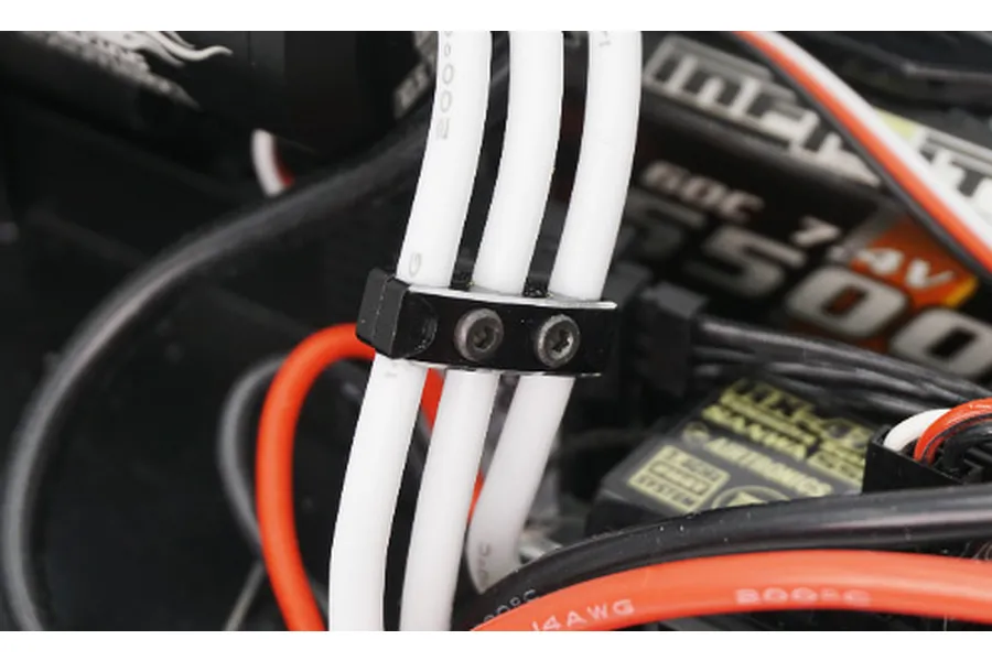 Yeah Racing Black Aluminium 12-14 Gauge Wire Organizer Clamp image 32080