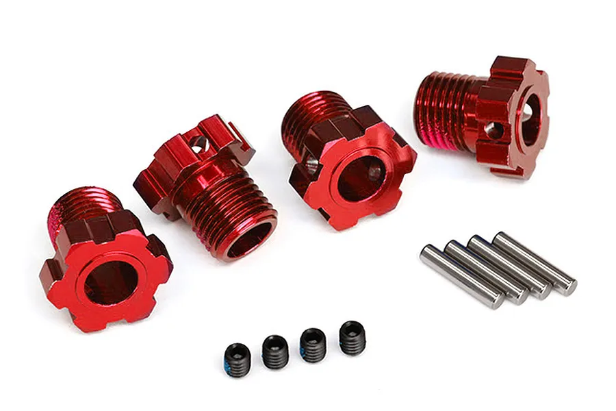 Traxxas E-Revo VXL 2.0 Red Aluminium 17mm Splined Wheel Hex Adapters w/ Grub Screw image 32117
