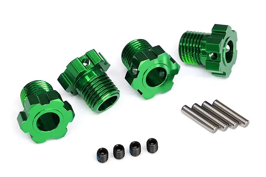 Traxxas E-Revo VXL 2.0 Green Aluminium 17mm Splined Wheel Hex Adapters w/ Grub Screw image 32118