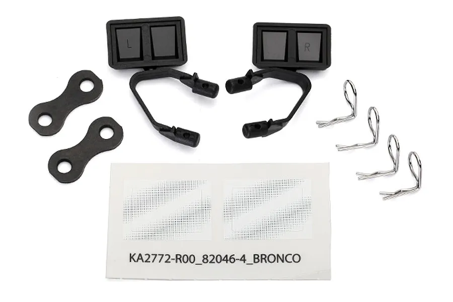 Traxxas TRX-4 Black Left &amp;amp; Right Side Mirror Set image 32146