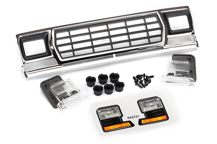 Traxxas TRX-4 Ford Bronco Chrome Front Grill w/ Headlight Mounts image 32151