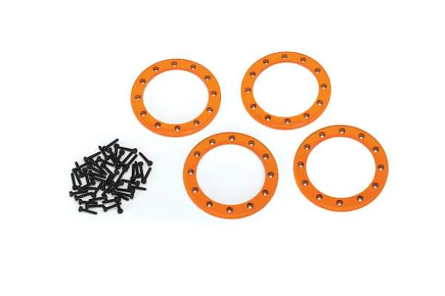 Traxxas Orange Aluminium 2.2&amp;quot; Beadlock Rings 4pc image 32314