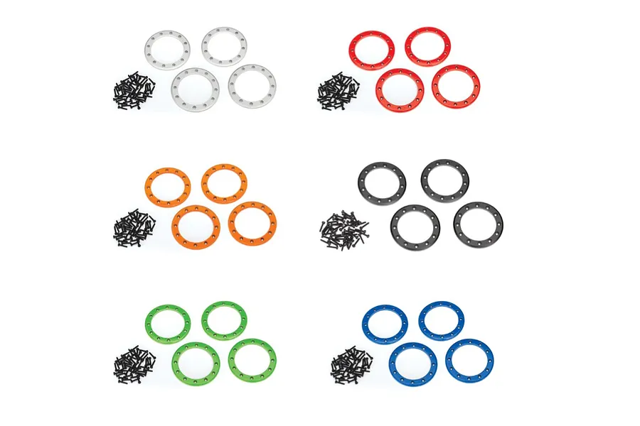 Traxxas Red Aluminium 2.2&amp;quot; Beadlock Rings 4pc image 32317