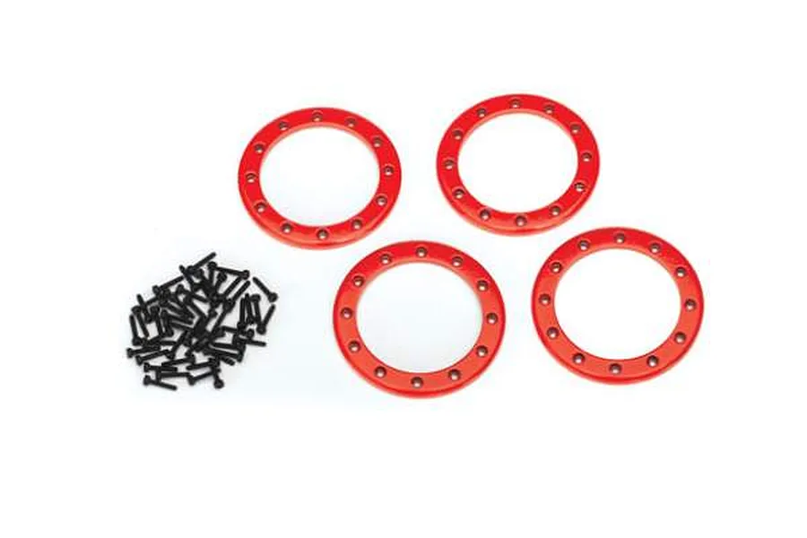 Traxxas Red Aluminium 2.2&amp;quot; Beadlock Rings 4pc image 32318