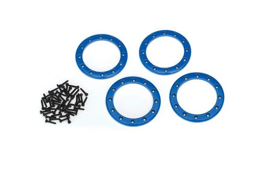 Traxxas Blue Aluminium 2.2&amp;quot; Beadlock Rings 4pc image 32323